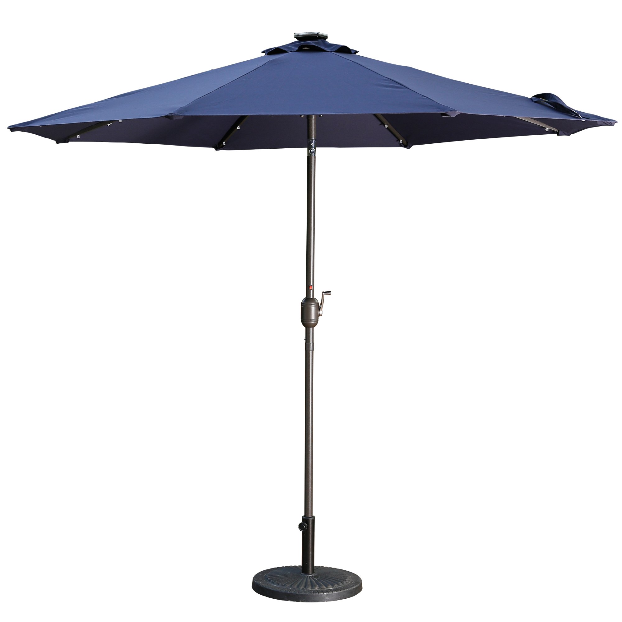 Casainc Outdoor Patio 9 ft. Aluminum Tilt Half Beach Umbrella in Navy Blue Without Base-CASAINC
