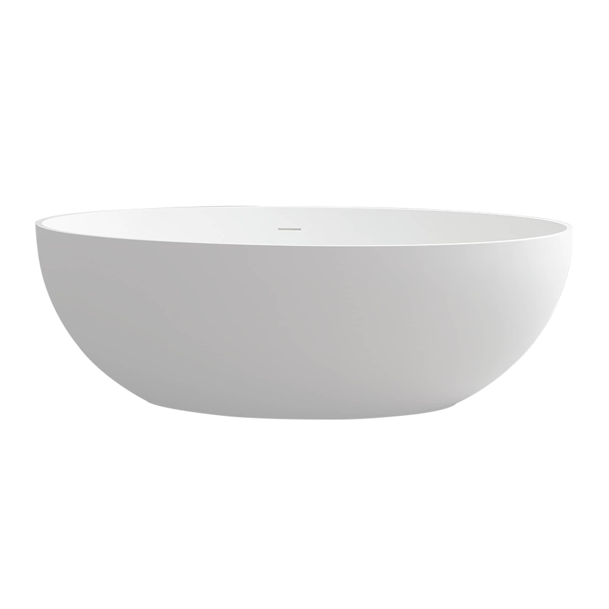 CASAINC 67 Inch Artificial Stone Resin Composite Flatbottom Walk in Bathtub in White 