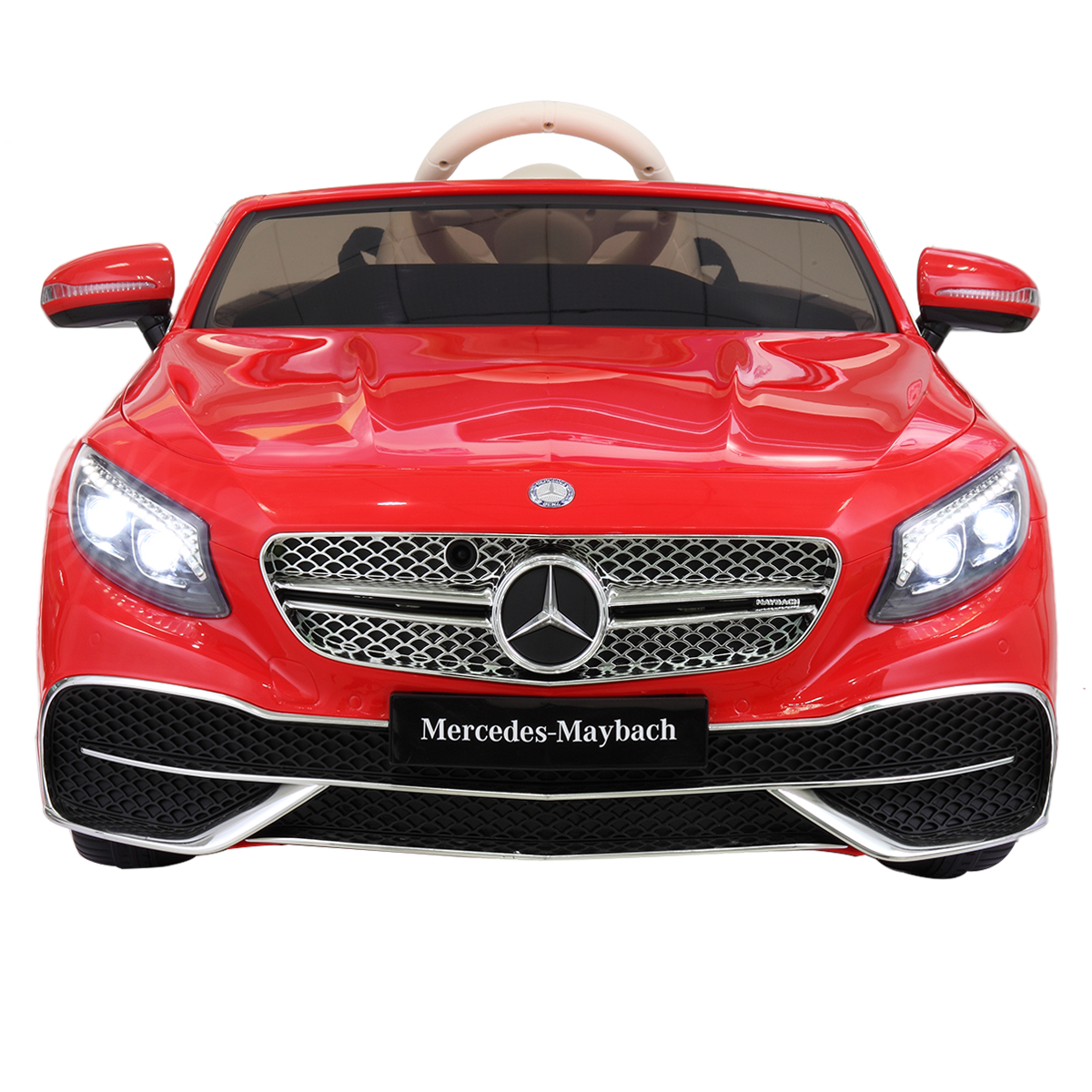 12V Kid Ride on Car with Parental Remote Control, Licensed Maybach S650 Electric Vehicle with MP3, Bluetooth, Music, LED Lights, for Children 3-8, Red-CASAINC
