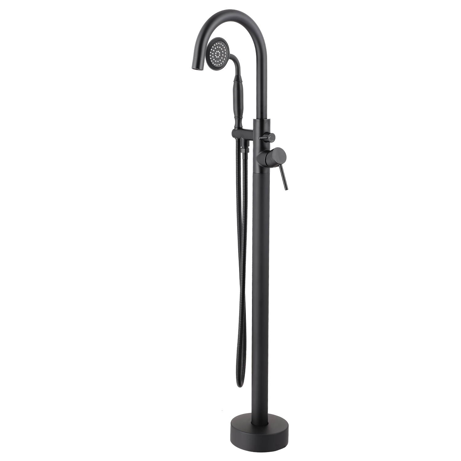 6 GPM Freestanding Bathtub Faucet with Hand Held Shower and Double Handle 