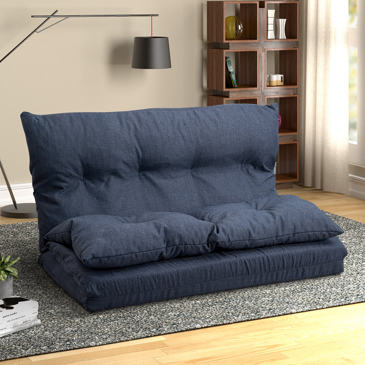 Floor Couch and Sofa Fabric Folding Chaise Lounge-CASAINC