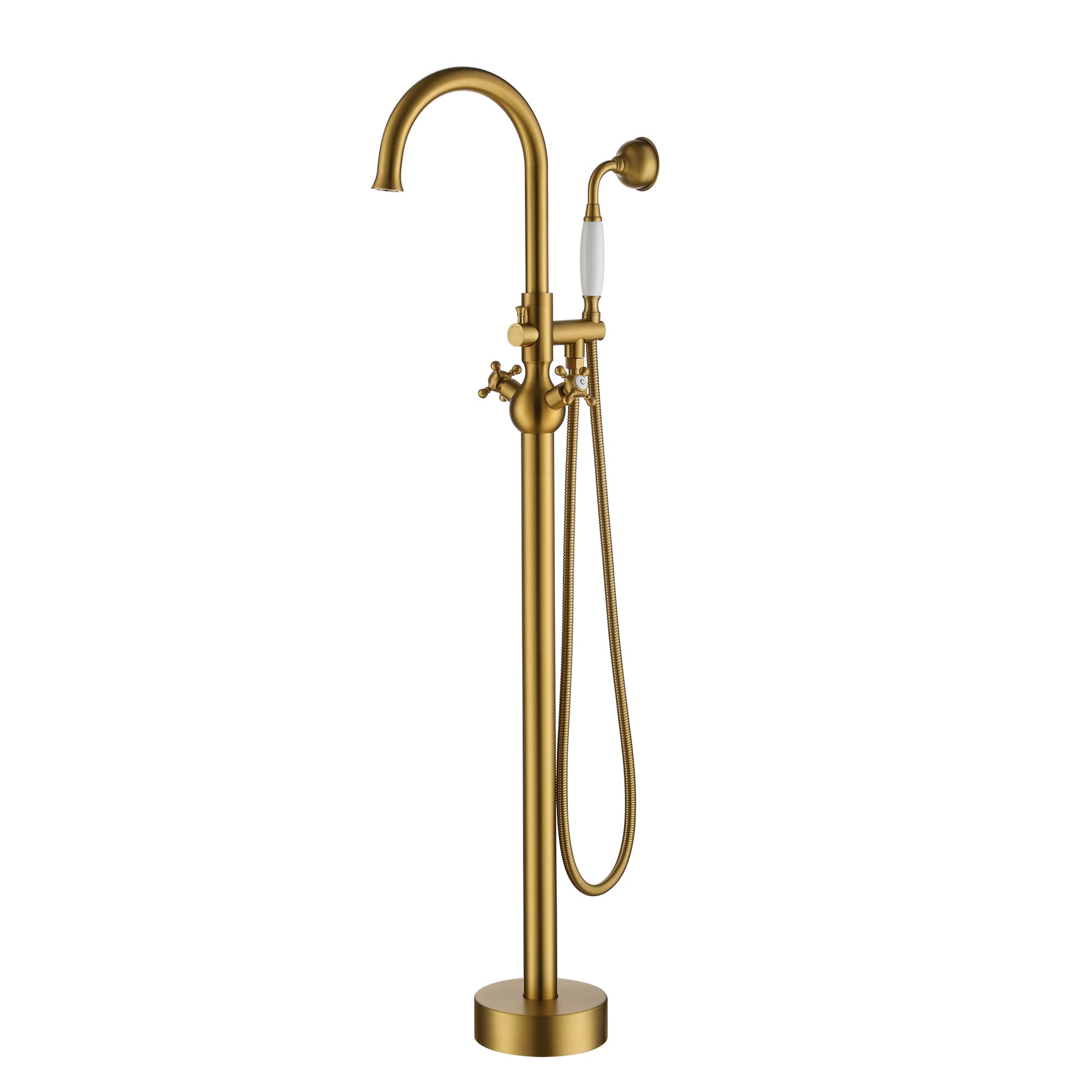 Freestanding 2-Handles Bathtub Faucet with Hand Shower