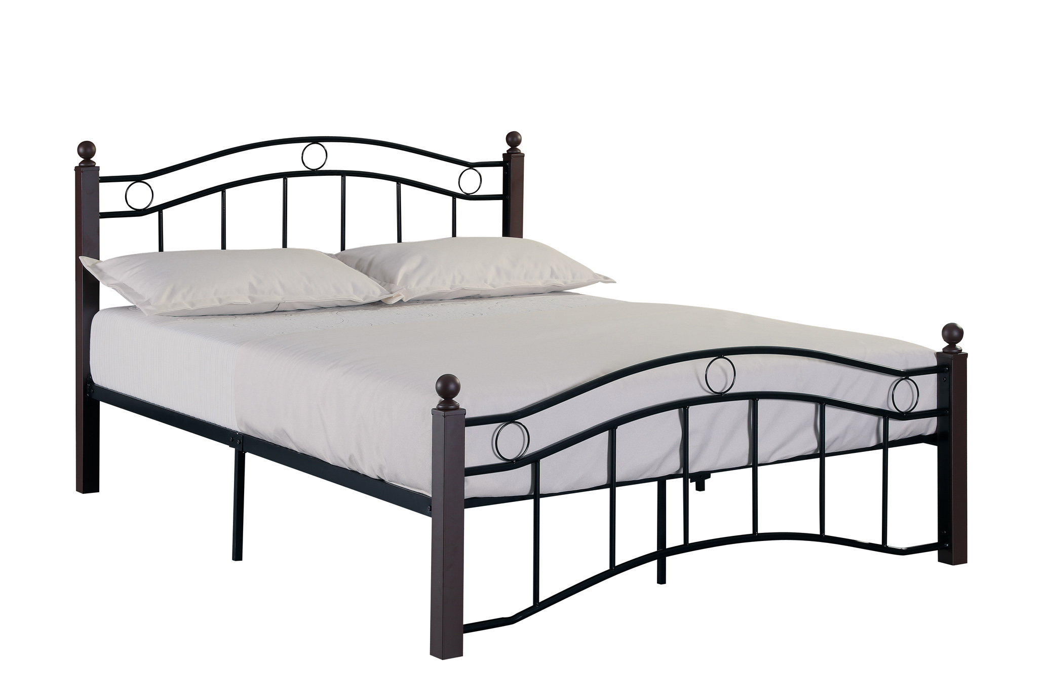 Queen Size Metal Bed Frame with Headboard and Footboard-CASAINC