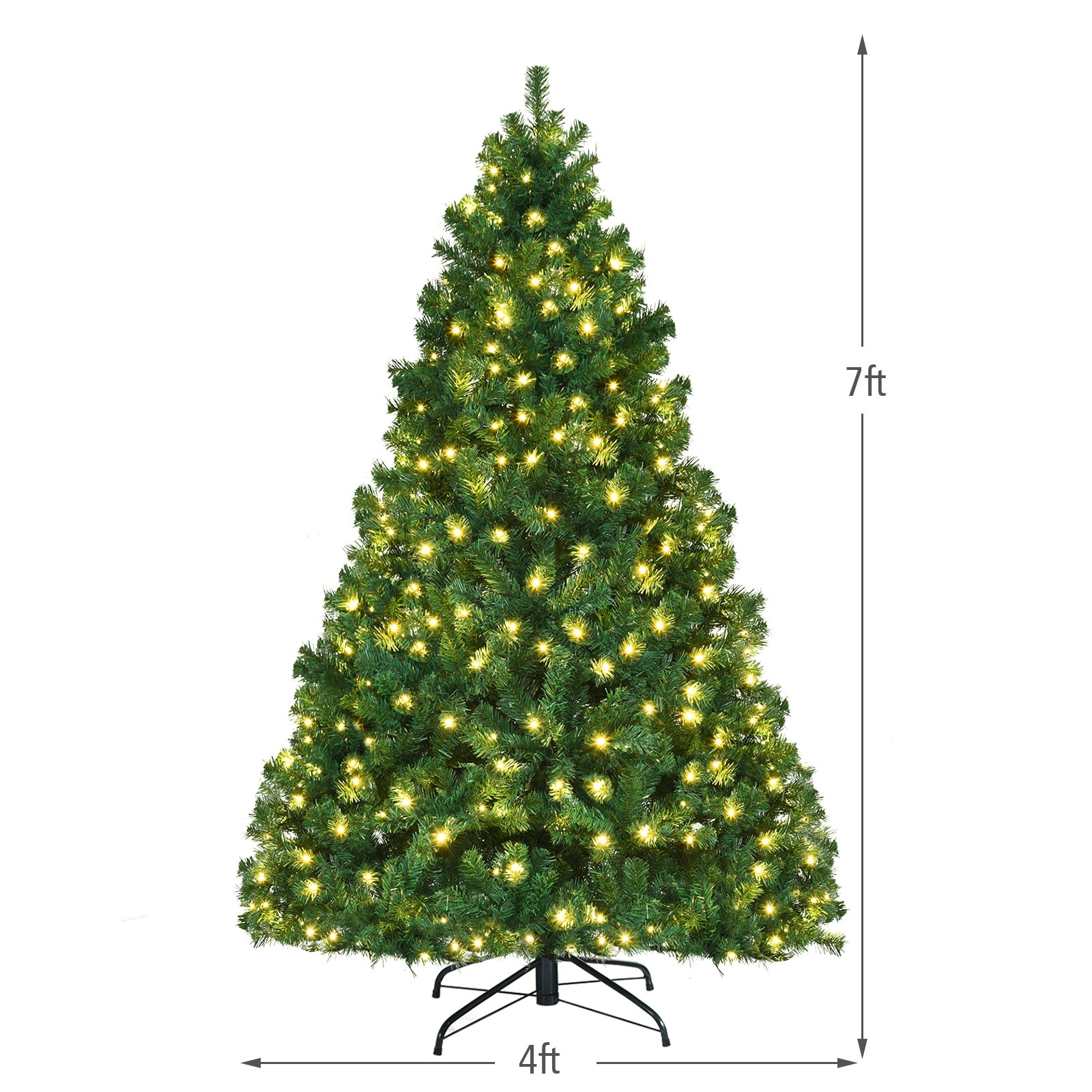 Pre-lit PVC Artificial Natural Christmas Tree with LED Lights-CASAINC