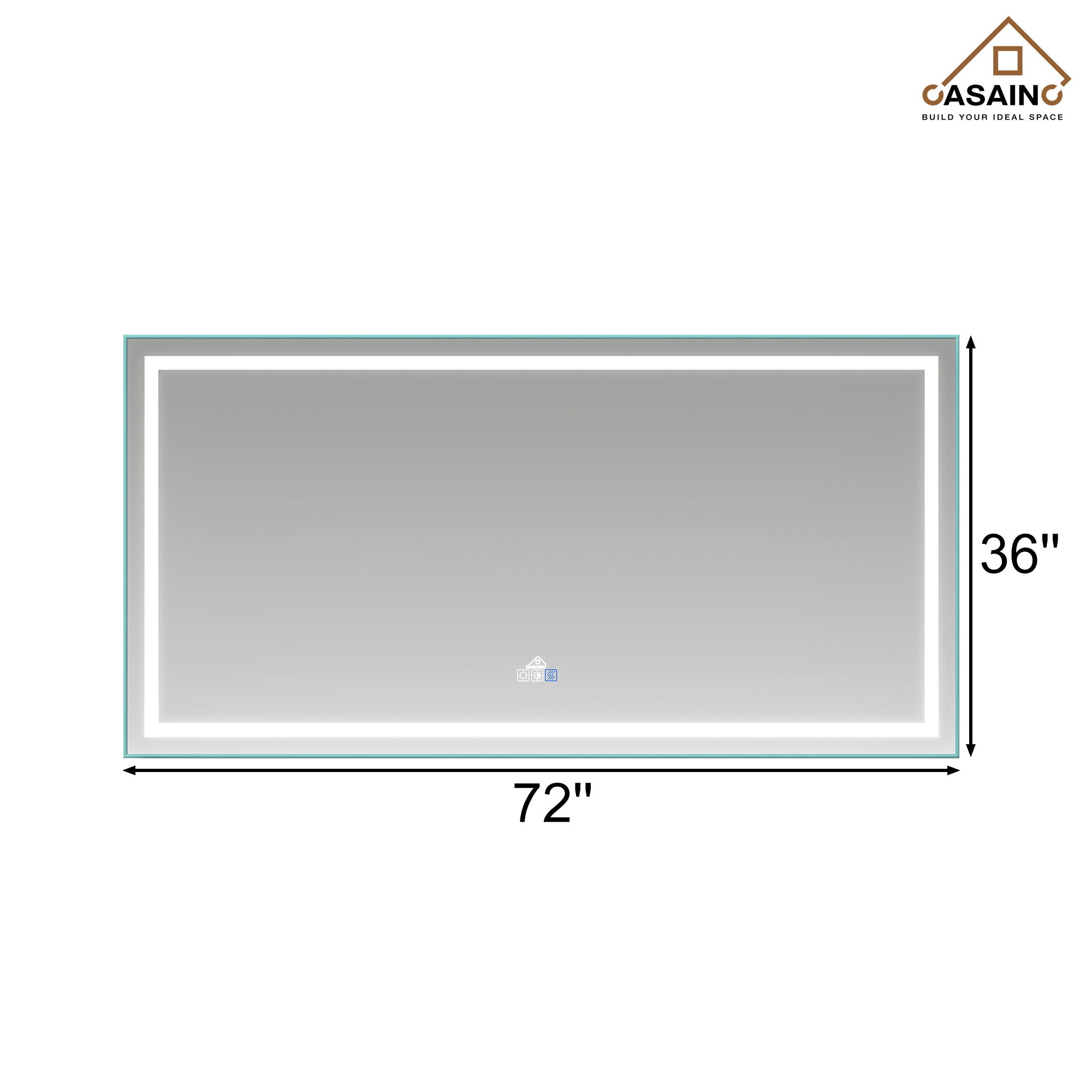 CASAINC Wall Mounted Modern LED Bathroom Mirror, Dimmable and Anti-Fog (72-in W × 36-in H)