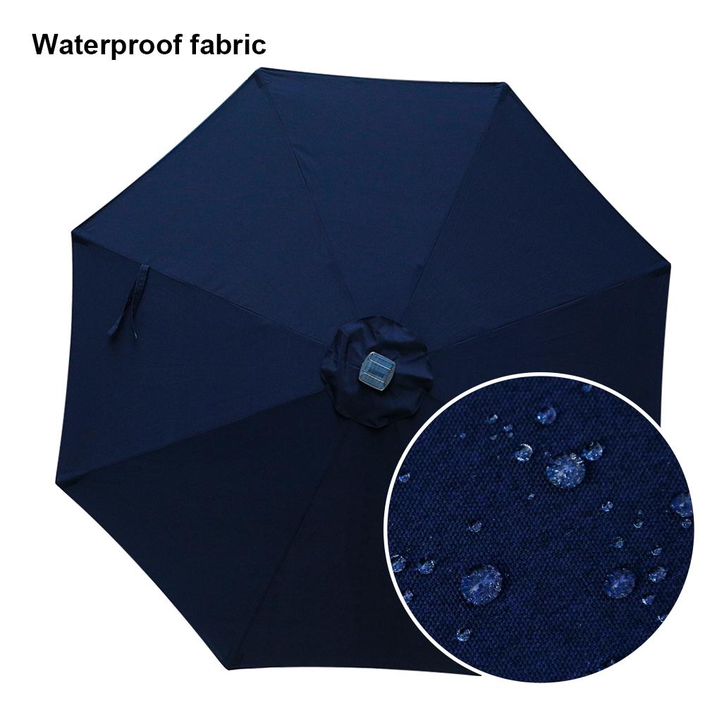 Casainc Outdoor Patio 9 ft. Aluminum Tilt Half Beach Umbrella in Navy Blue Without Base-CASAINC