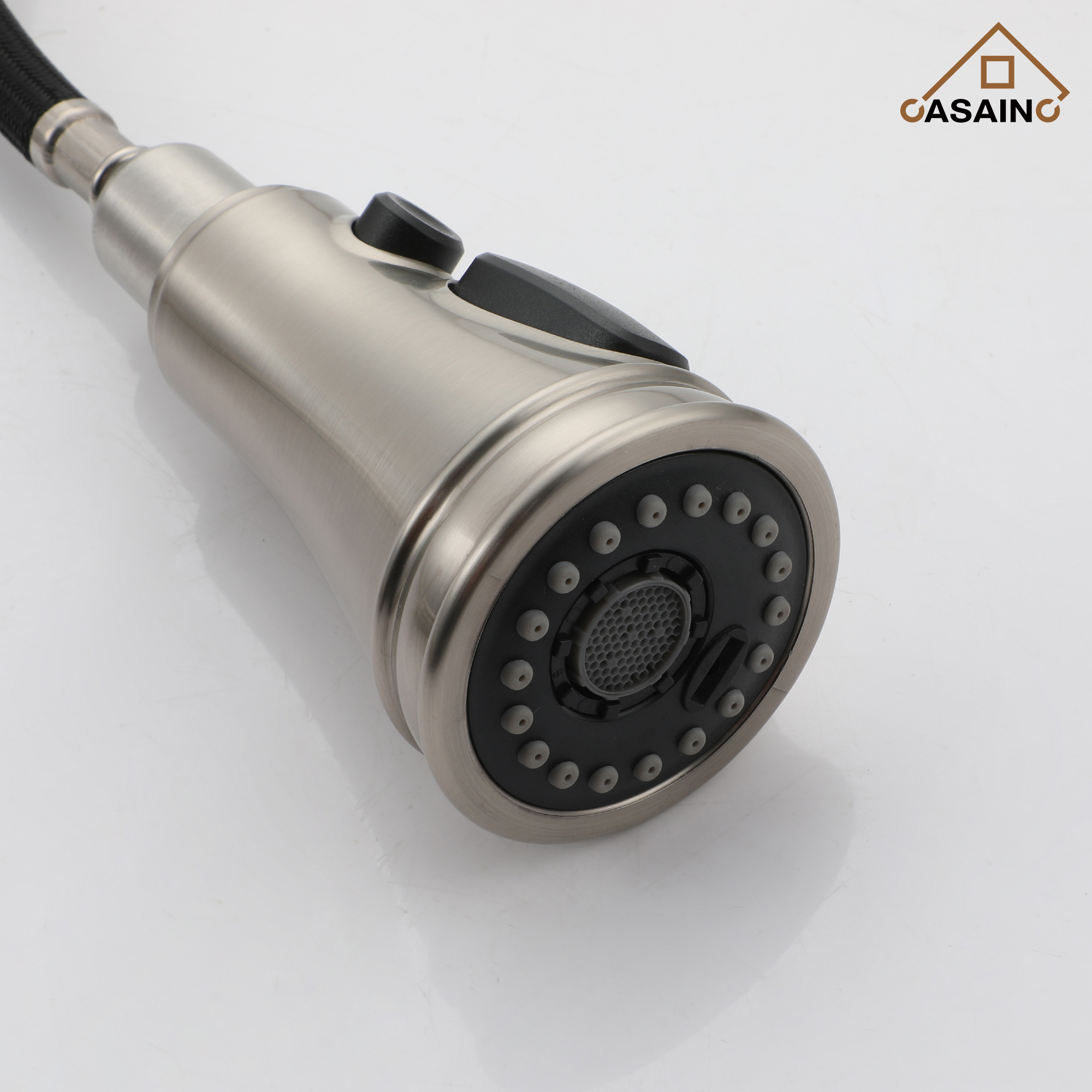 3 Hole Kitchen Faucet with Pull Down Sprayer 3 Modes Bridge Faucet