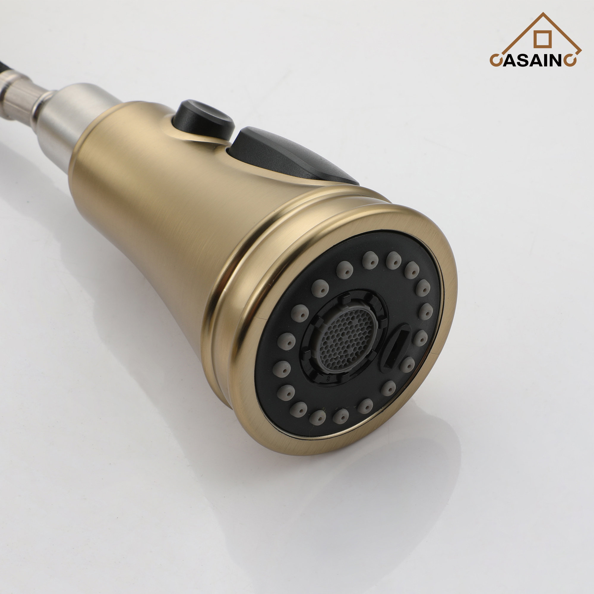 3 Hole Kitchen Faucet with Pull Down Sprayer 3 Modes Bridge Faucet