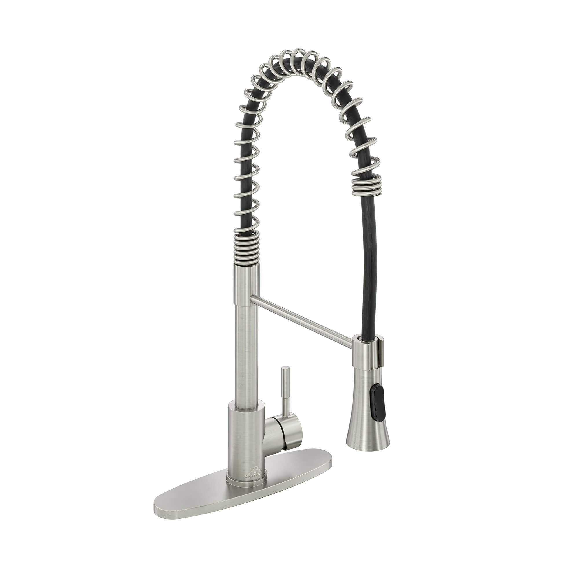 CASAINC 1.8GPM Non-pull Kitchen Faucet with Base Plate in Matte Black and More-CASAINC