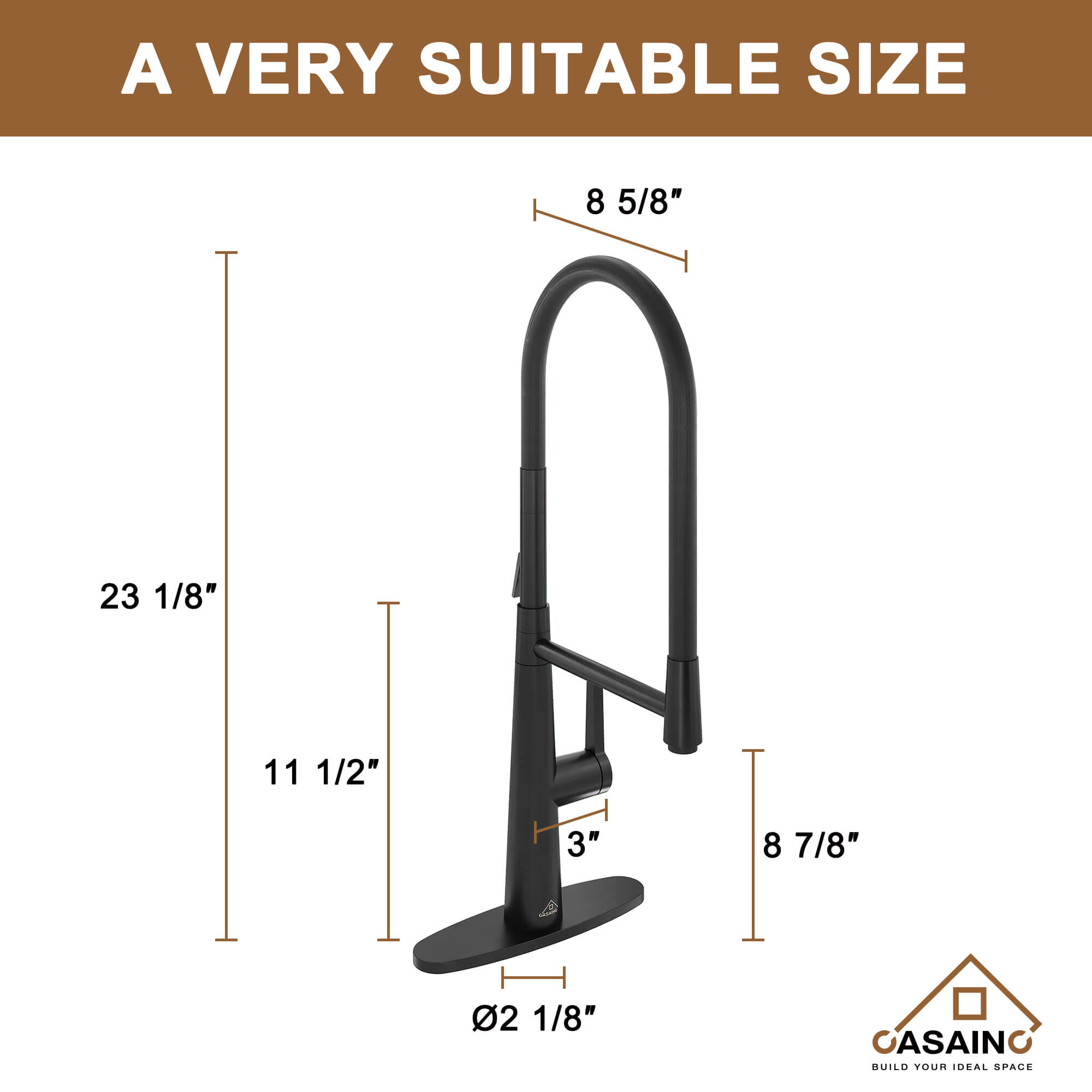 CASAINC 1.8GPM Silicone Kitchen Faucet in Brushed Nickel and More-CASAINC