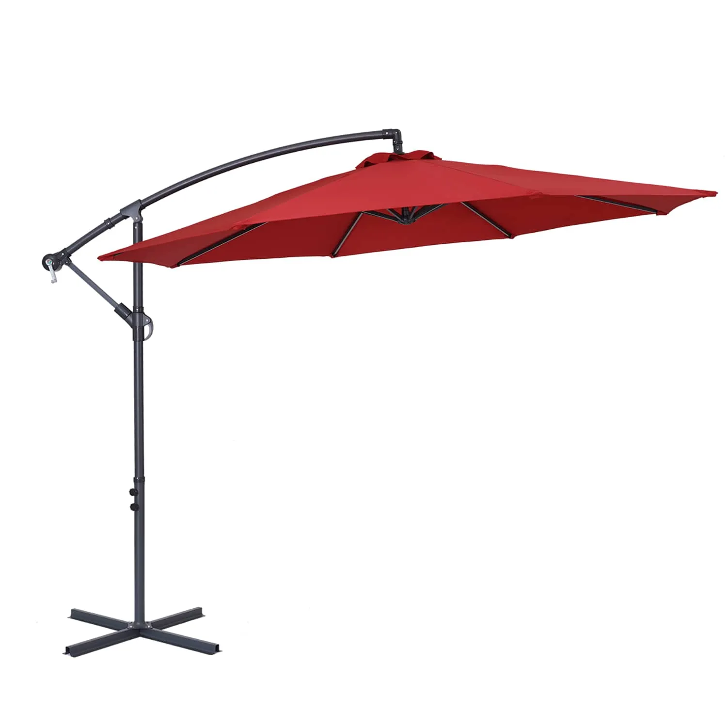 CASAINC 10Ft Patio Offset Umbrella in Red