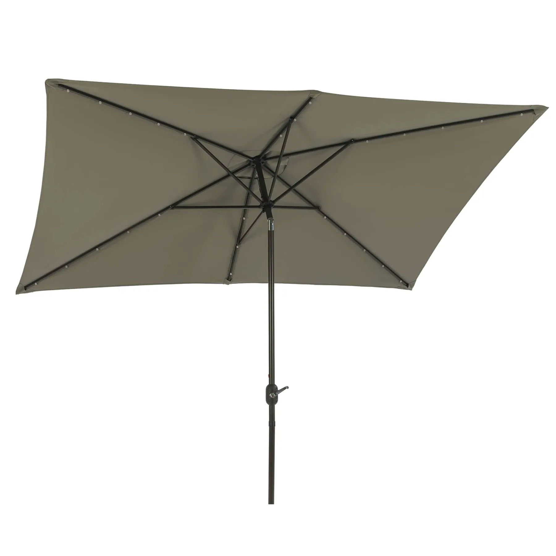 CASAINC 10Ft Rectangular Outdoor Umbrella with 26 LED Lights in Gray