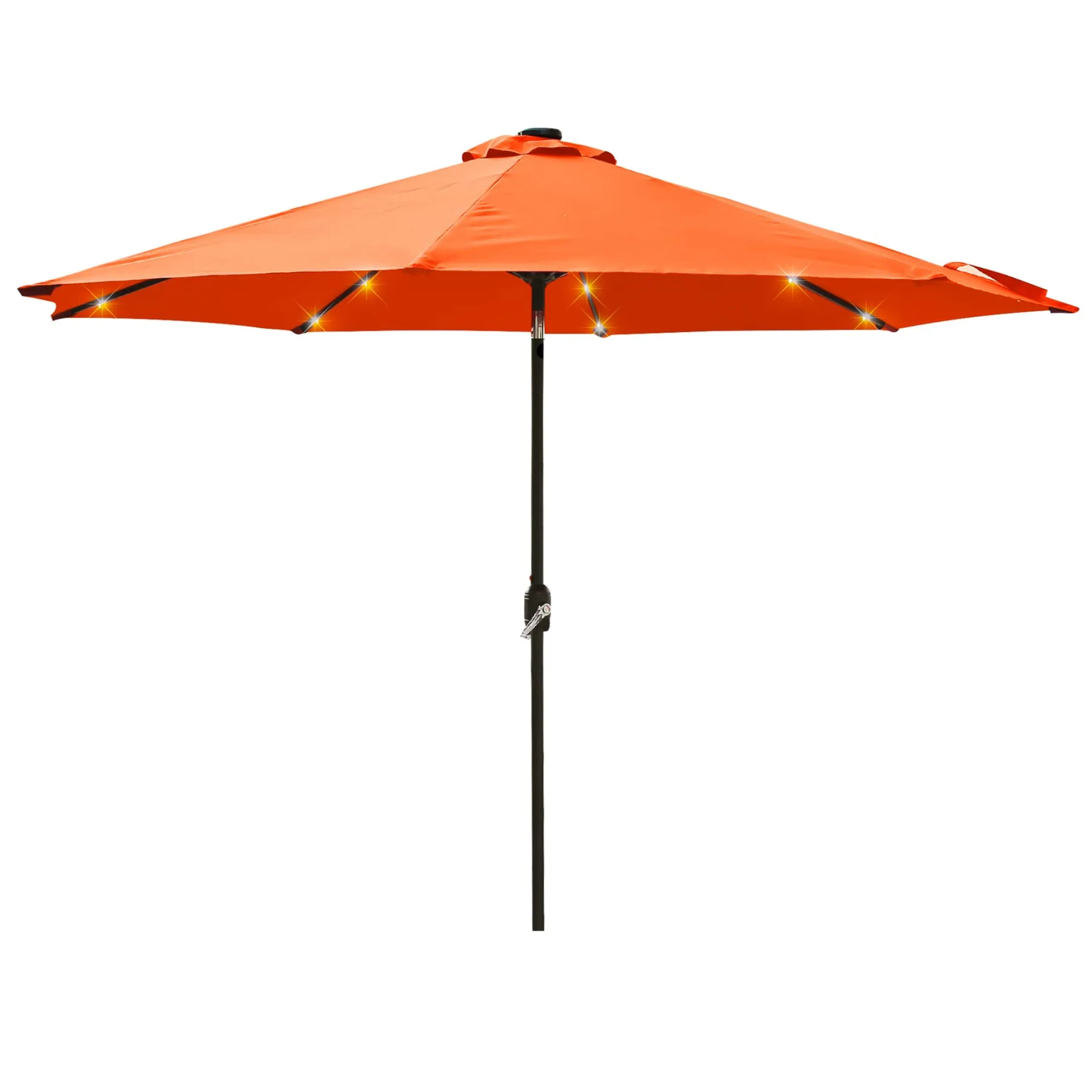 CASAINC 9Ft Patio Umbrella with 32 LED Solar Lights in Orange