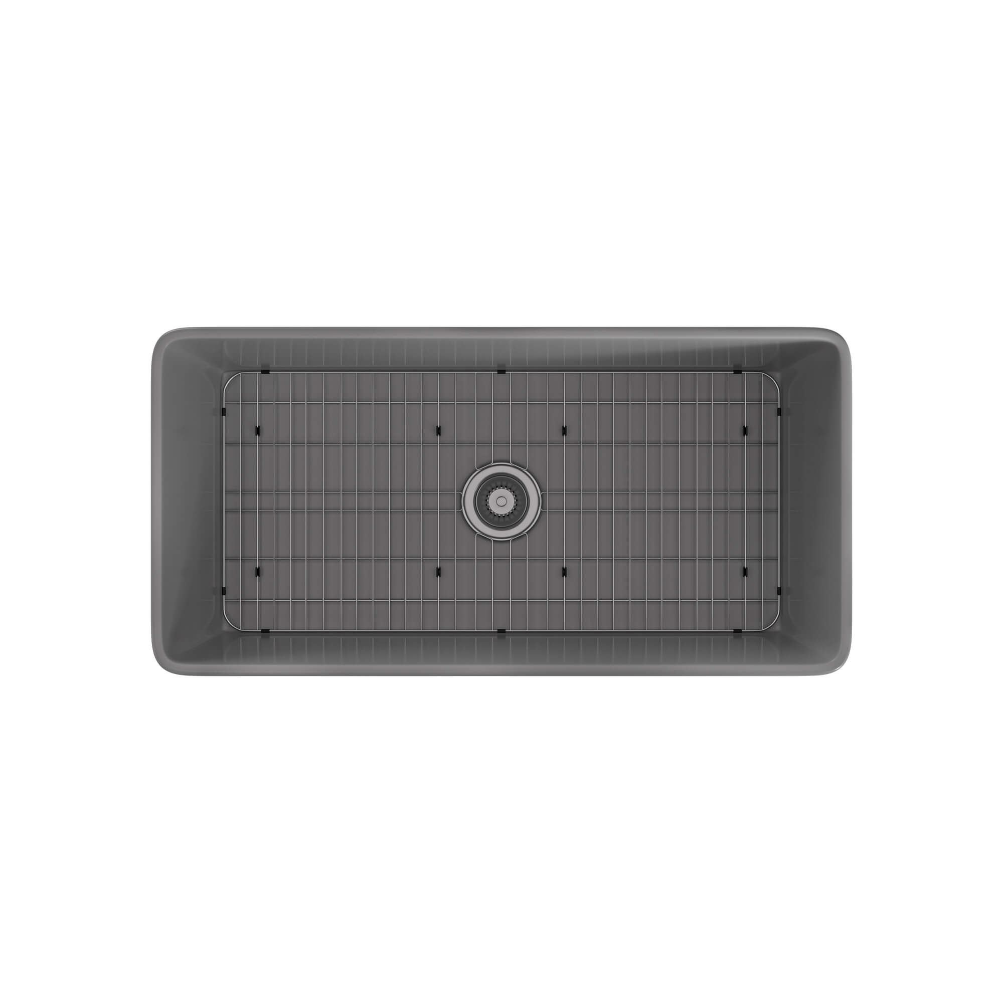 CASAINC Fireclay 36 in. Single Bowl Farmhouse Apron Kitchen Sink with Bottom Grid and Strainers With cUPC Certified, in White Glossy/Matte Black/Matte Gray