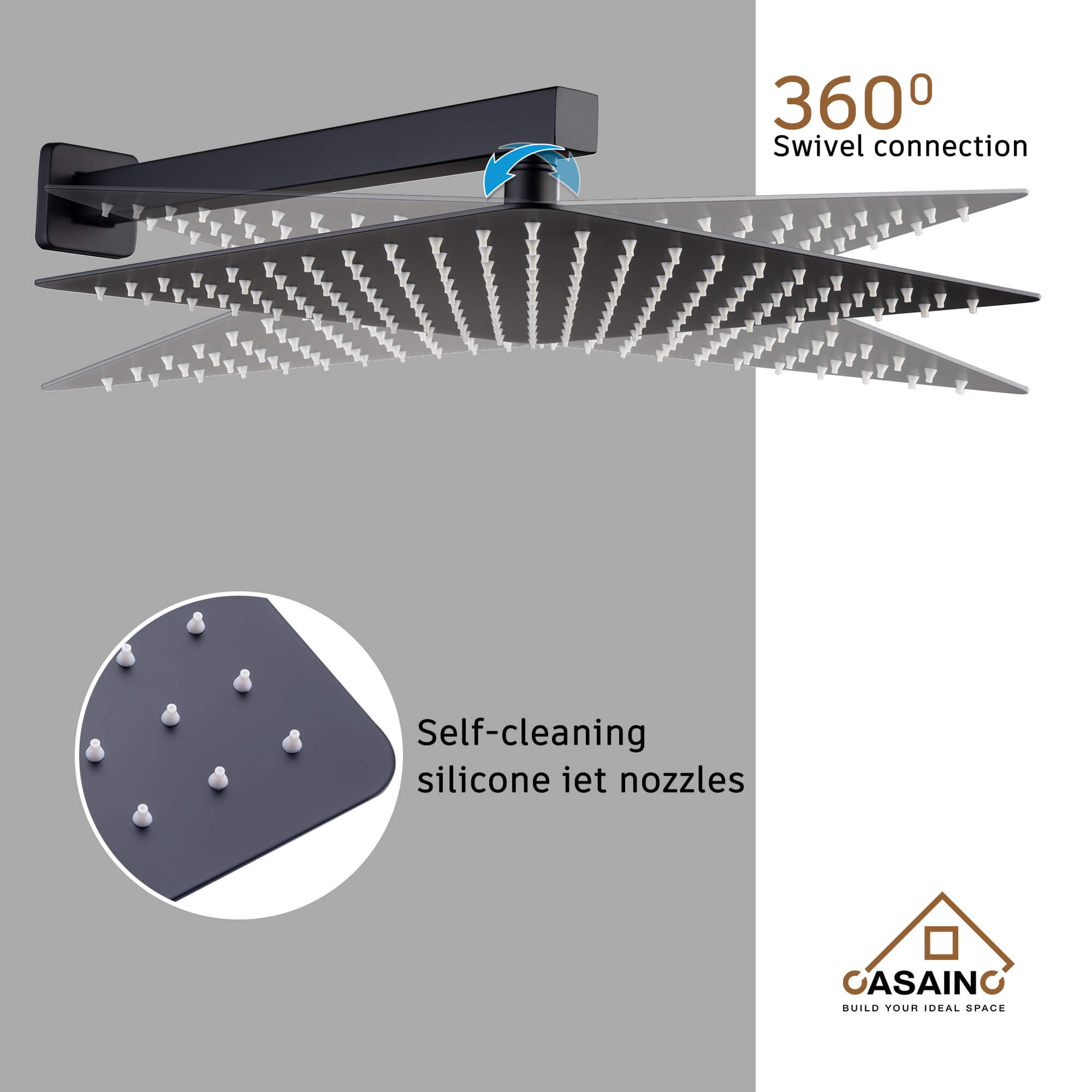 CASAINC Shower Systems with Rain Shower and Handheld  -CASAINC