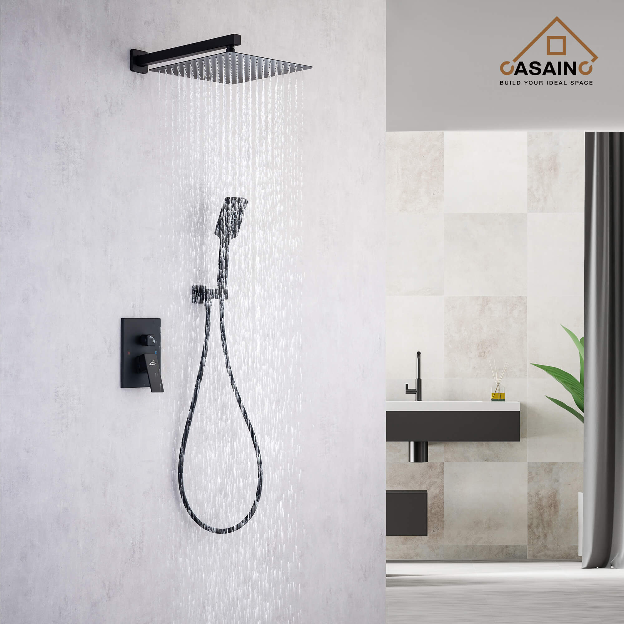 CASAINC Shower Systems with Rain Shower and Handheld  -CASAINC