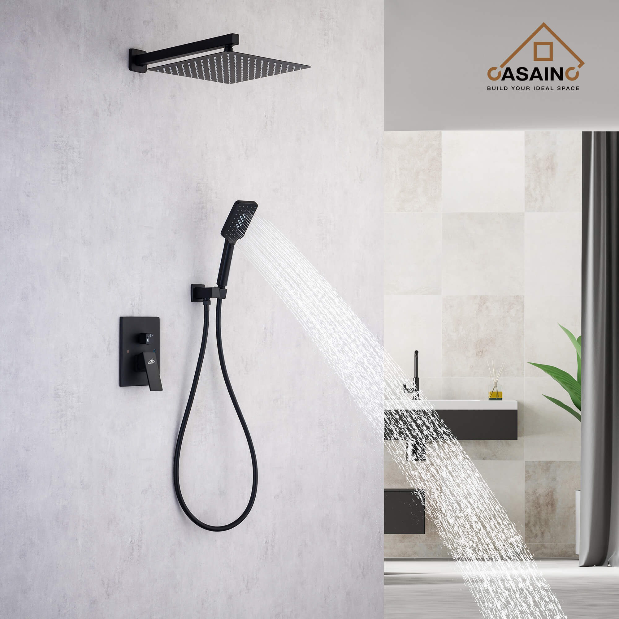 CASAINC Shower Systems with Rain Shower and Handheld  -CASAINC