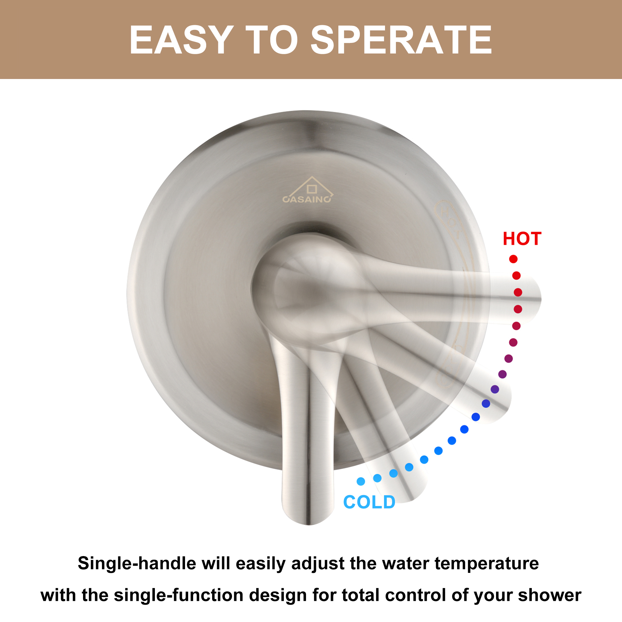 Single-Function Shower Mixer Valves Wall Mount Brass Faucet Shower Mixer Fixtures With Single Handle Copper Valve (Valve Included)