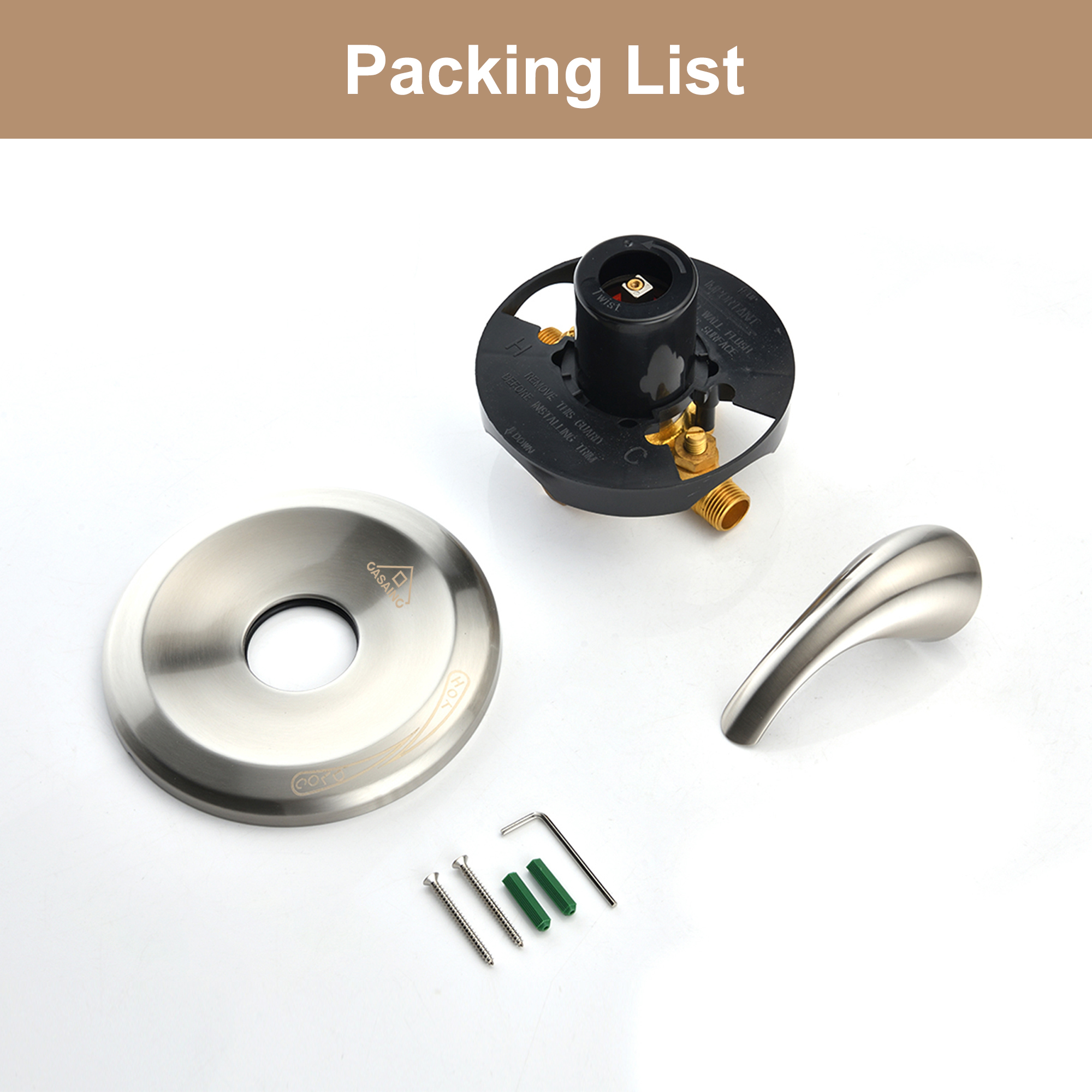 Single-Function Shower Mixer Valves Wall Mount Brass Faucet Shower Mixer Fixtures With Single Handle Copper Valve (Valve Included)