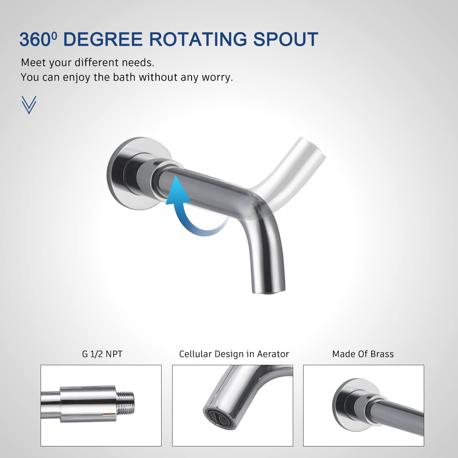 Casainc 10" Round 3 Functions Wall Mount Dual Shower Heads Shower Syst