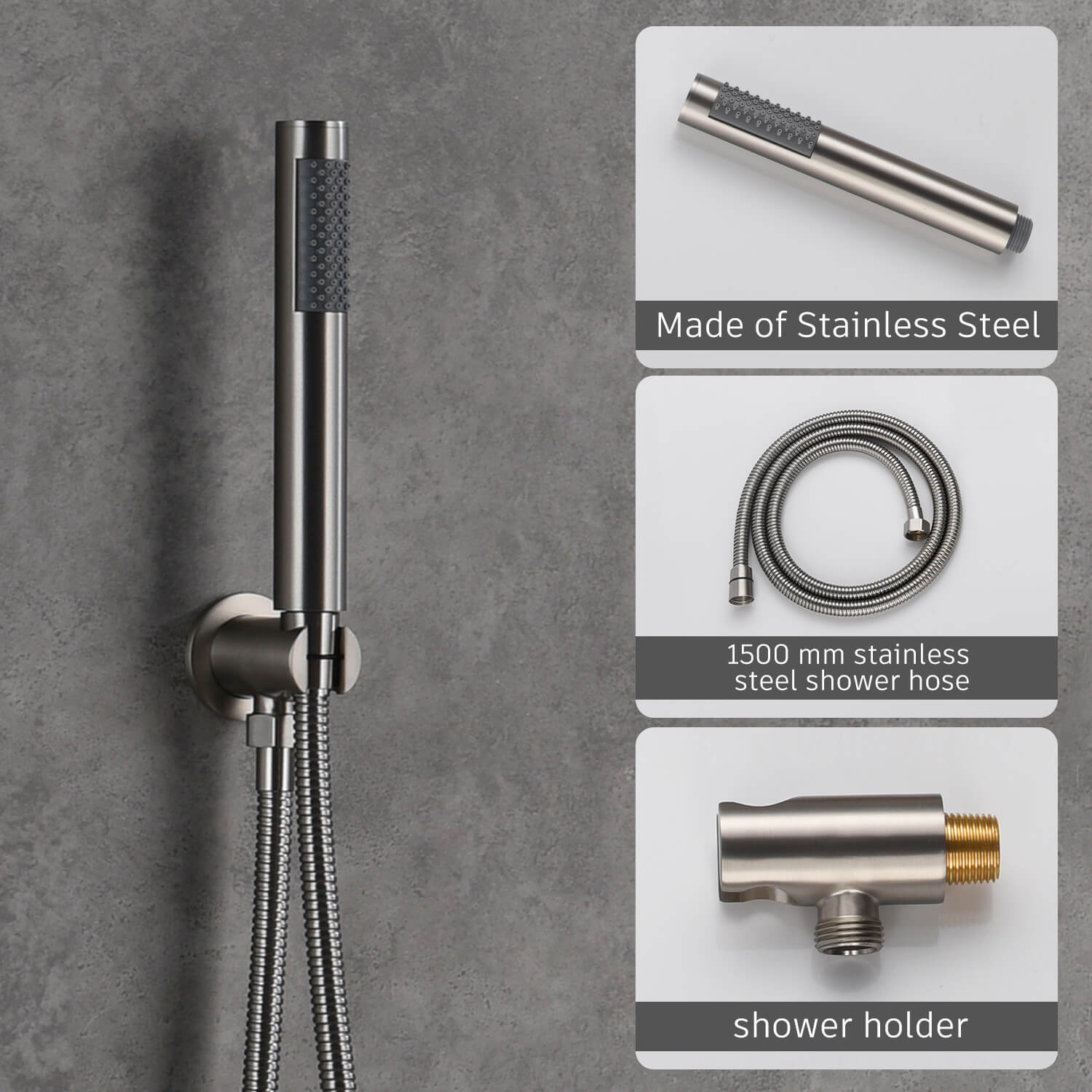 10" Round 3 Functions Wall Mount Dual Shower Heads Shower System - CASAINC