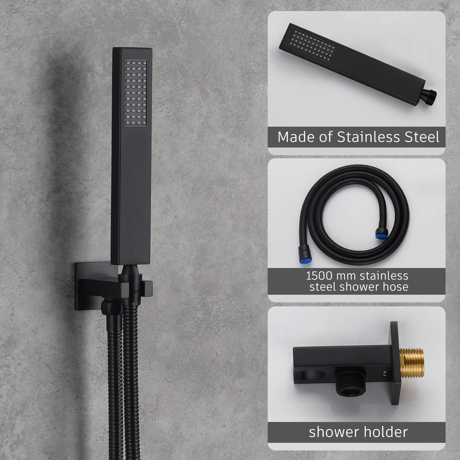 Casainc 2 Function 10" Wall Mounted Dual Shower Heads Shower System In Black-CASAINC