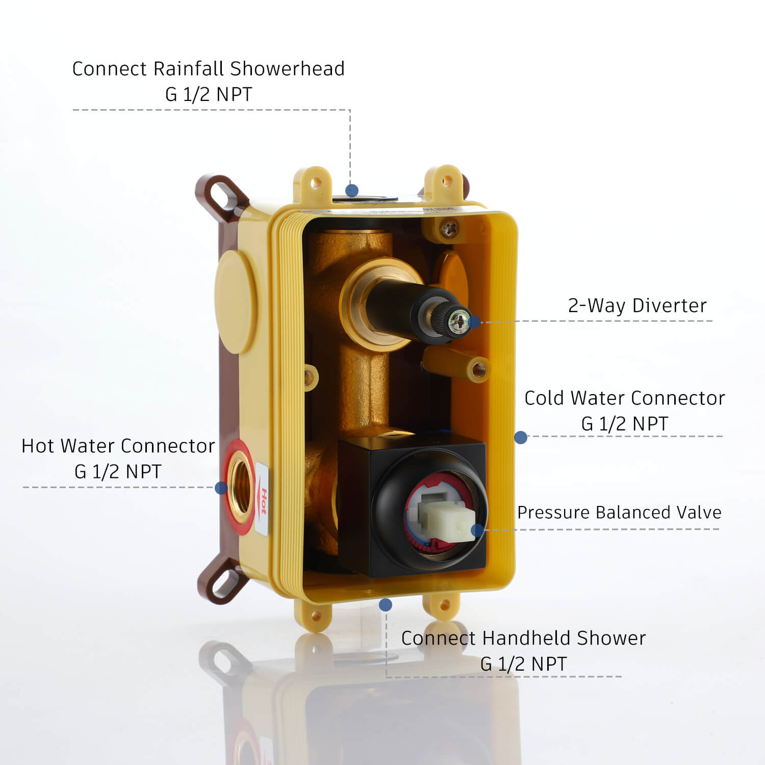 Casainc 2 Function 10" Wall Mounted Dual Shower Heads Shower System In Black-CASAINC