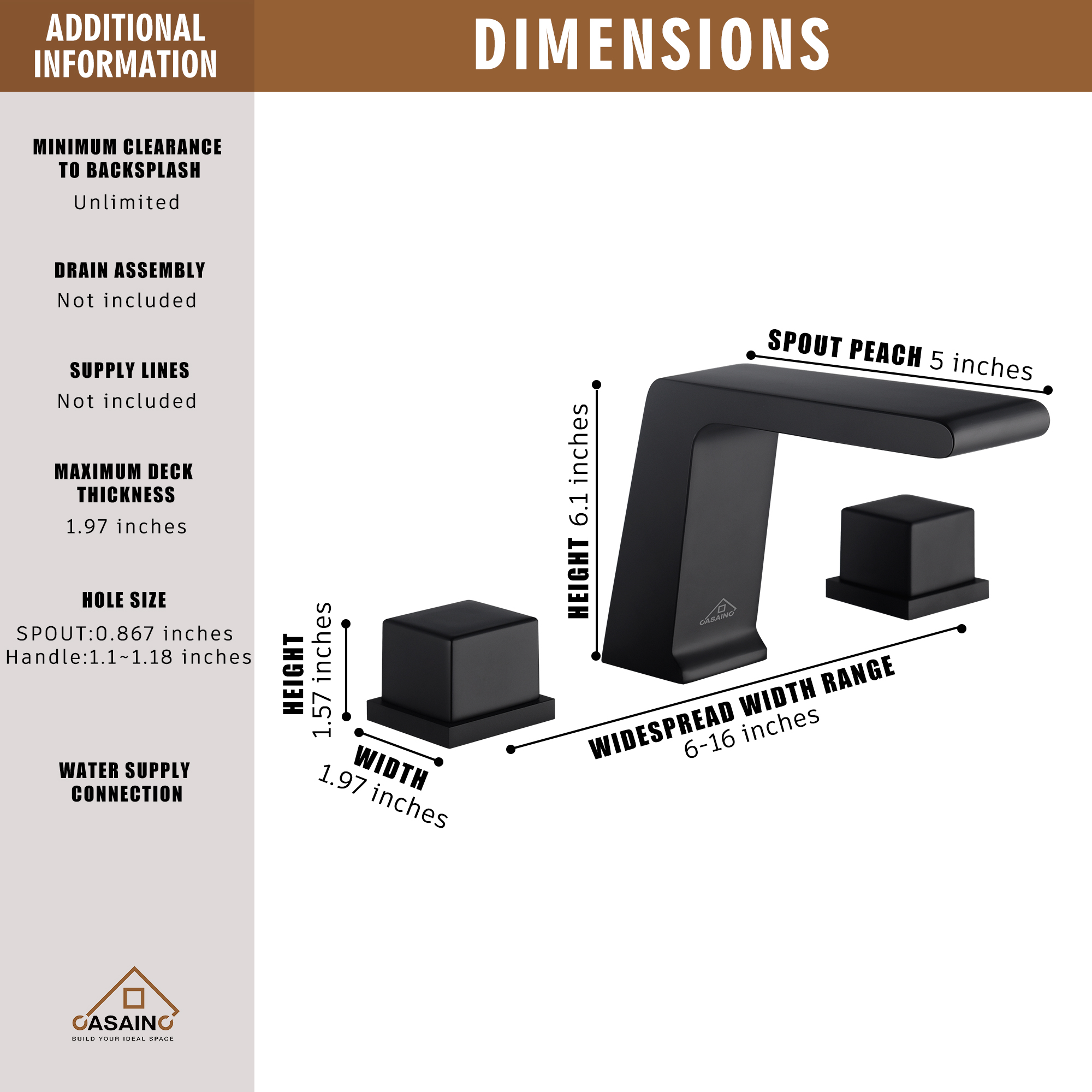 3-Hole Deck-Mounted Waterfall Basin Faucet Bathroom Sink Faucet