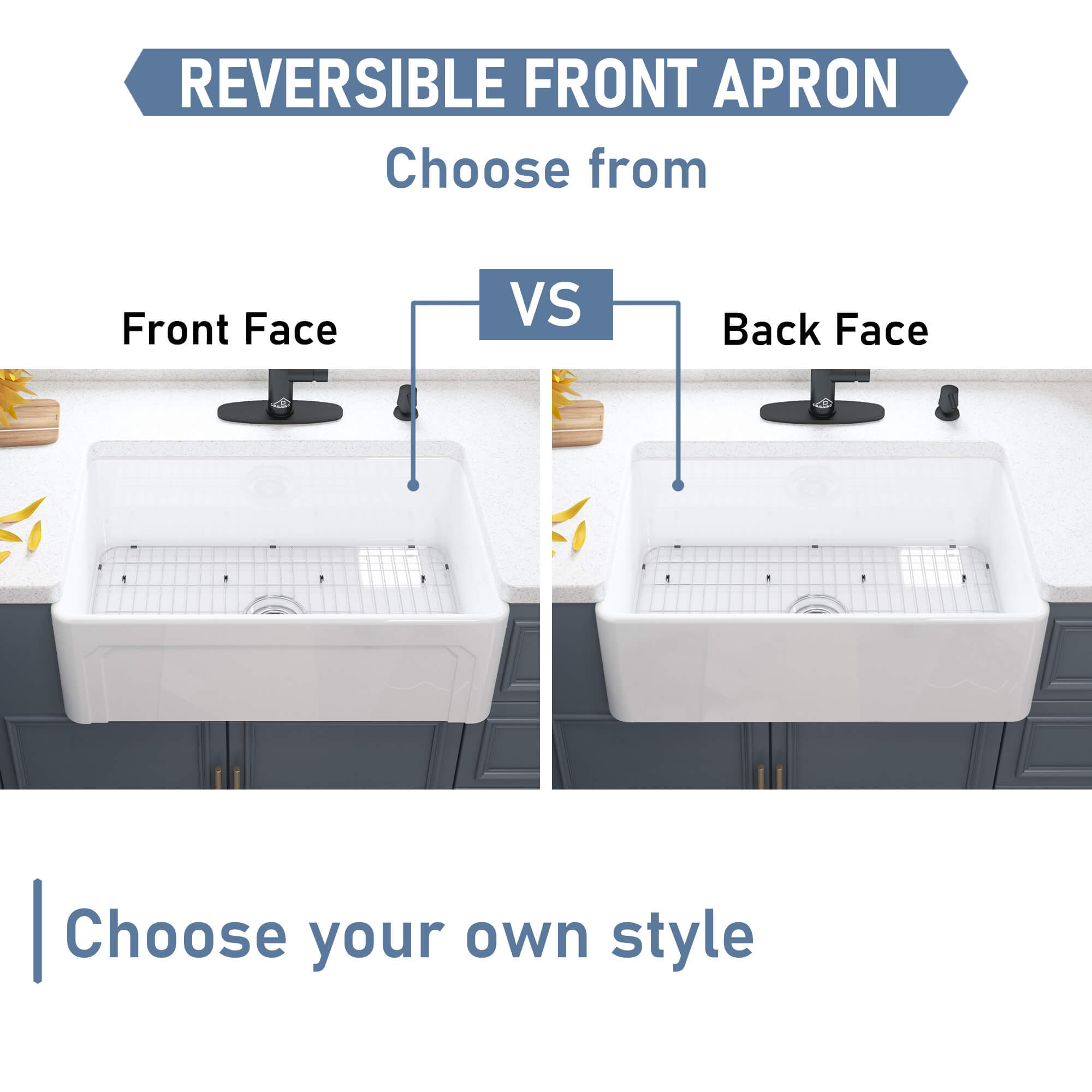 Fireclay 30 in. Single Bowl Farmhouse Apron Kitchen Sink with Bottom Grid and Strainers With cUPC Certified, in White Glossy/Matte Black/Matte Gray