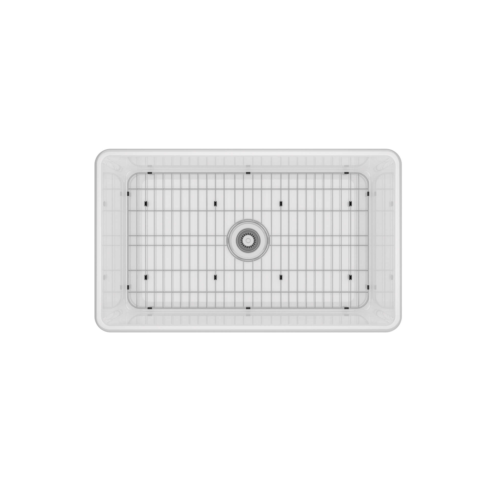 Fireclay 30 in. Single Bowl Farmhouse Apron Kitchen Sink with Bottom Grid and Strainers With cUPC Certified, in White Glossy/Matte Black/Matte Gray