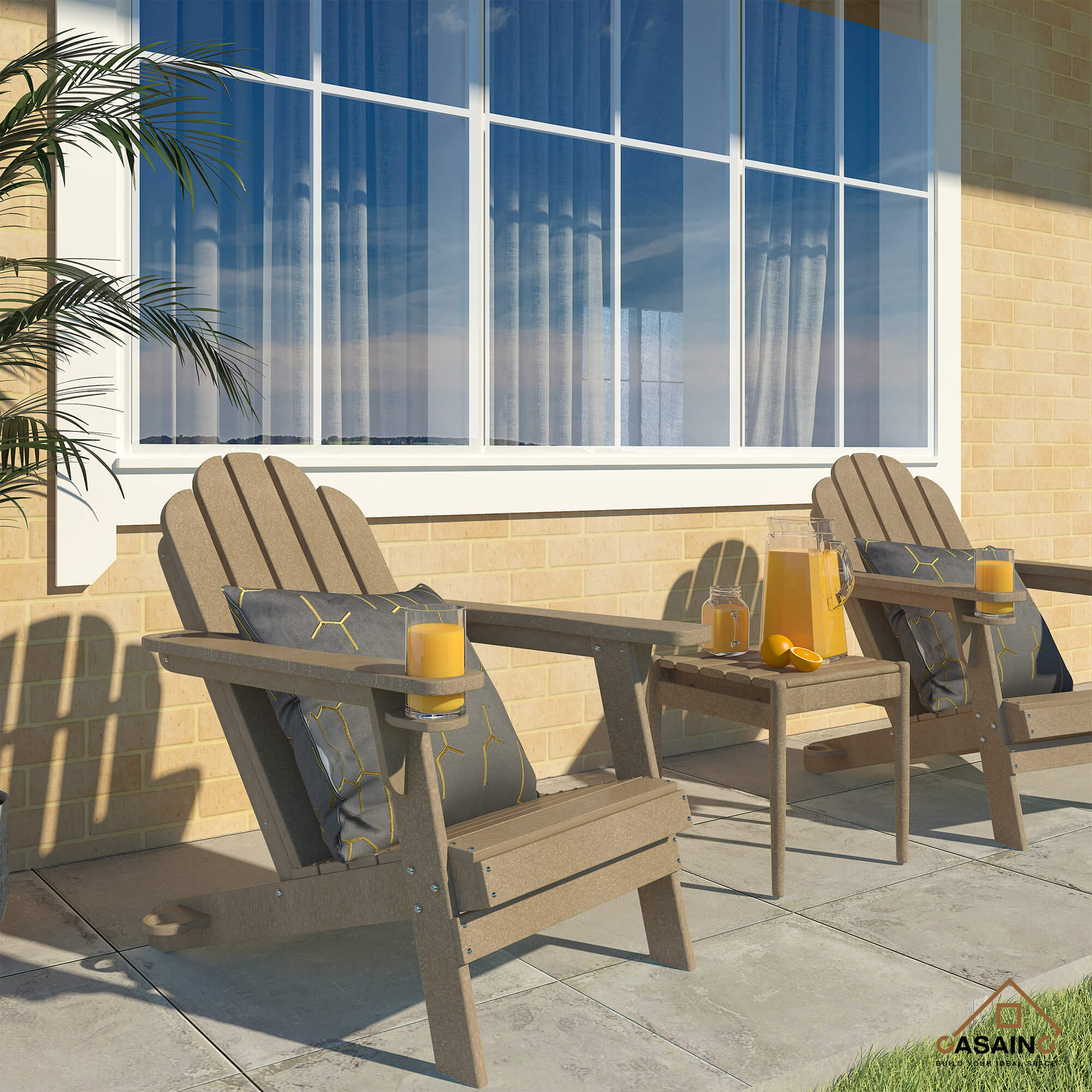 plastic outdoor chairs with cup holder