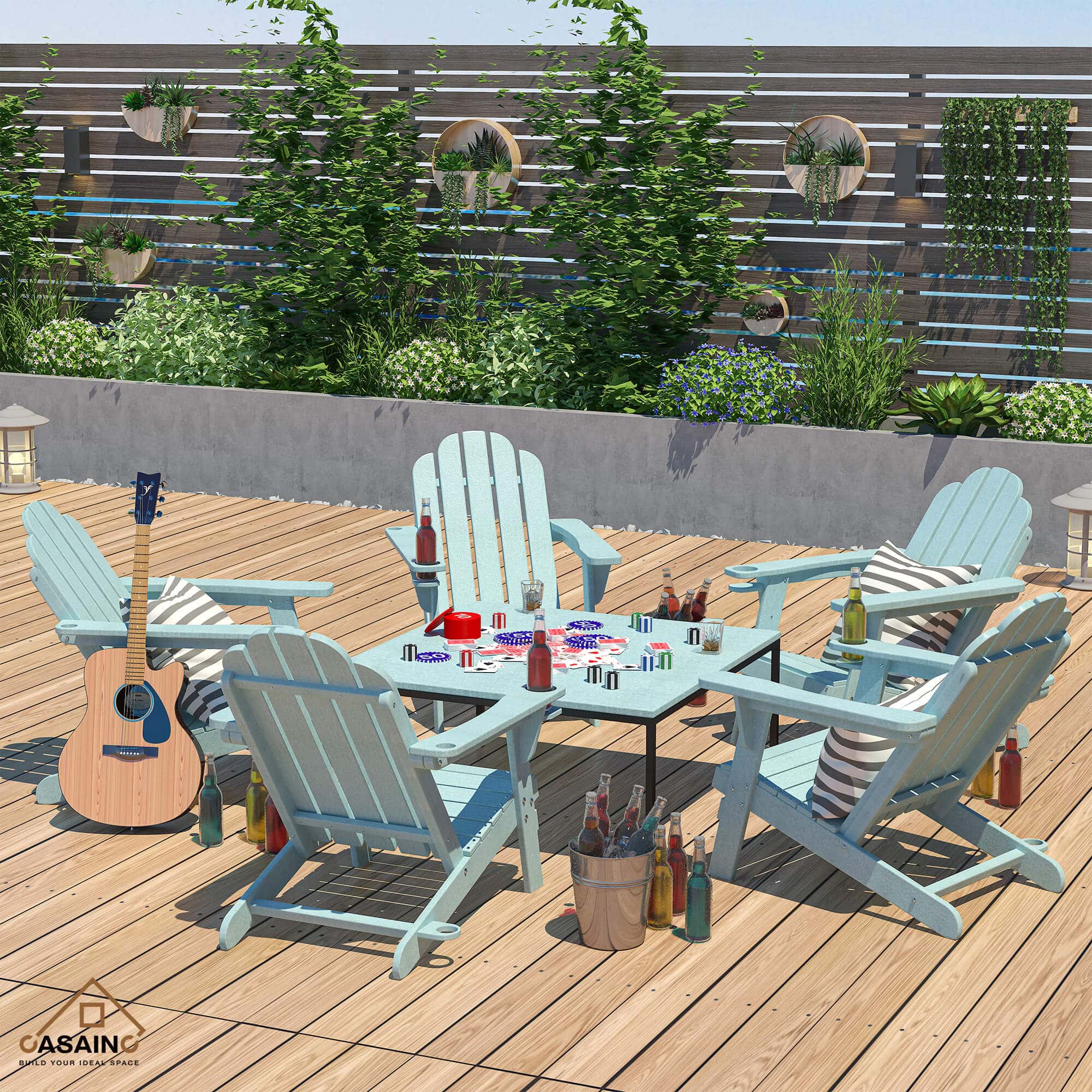 4 plastic adirondack chairs