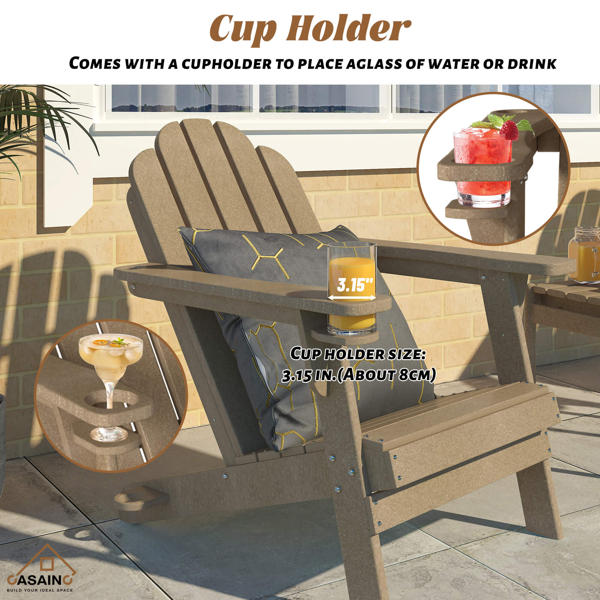 plastic outdoor chairs with cup holder
