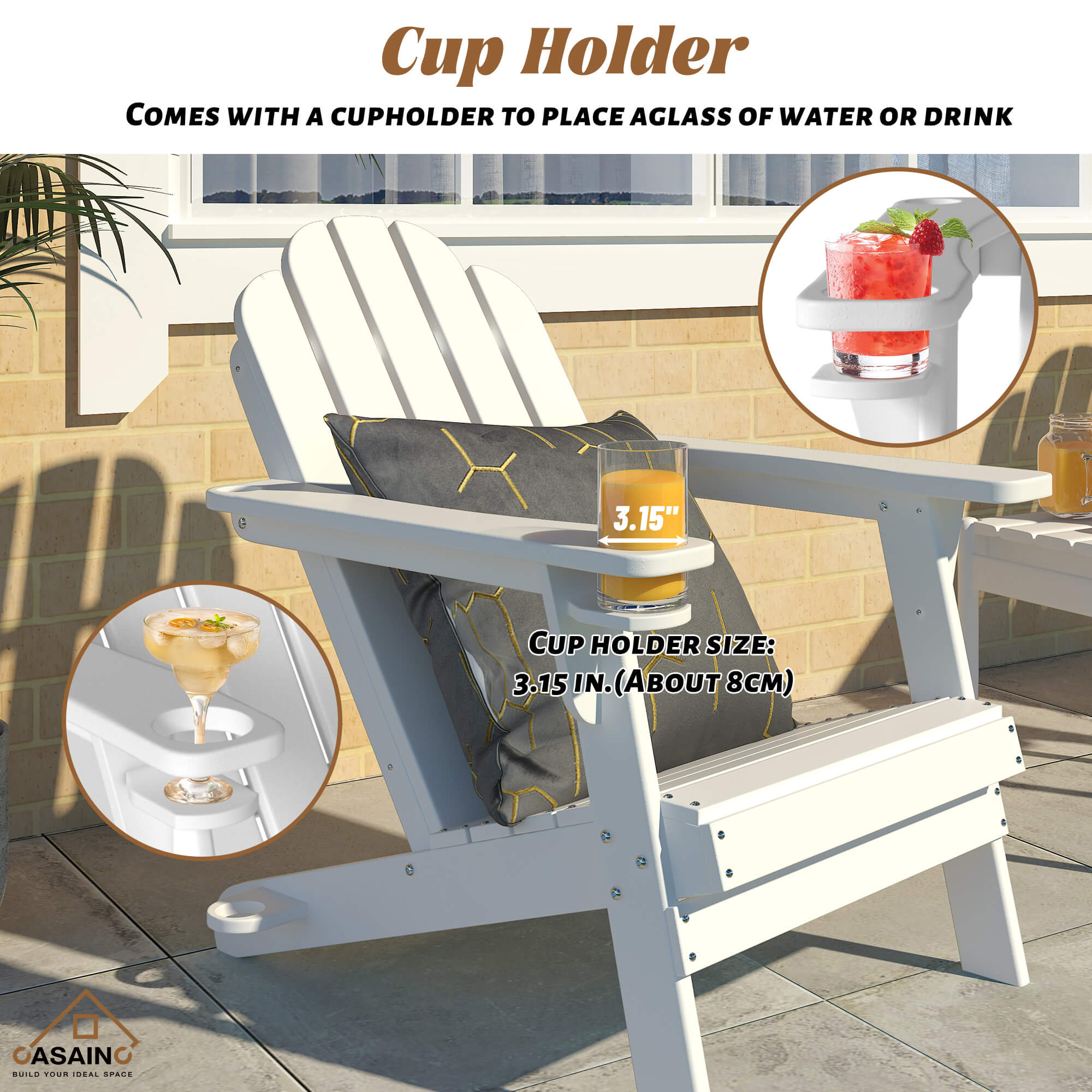 plastic patio chairs with cup holder