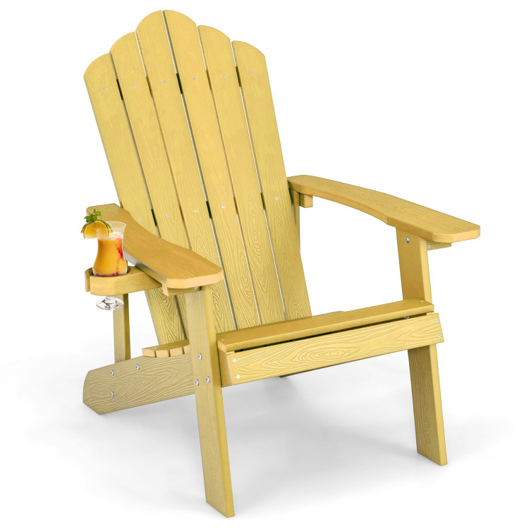 Weather Resistant HIPS Outdoor Adirondack Chair with Cup Holder