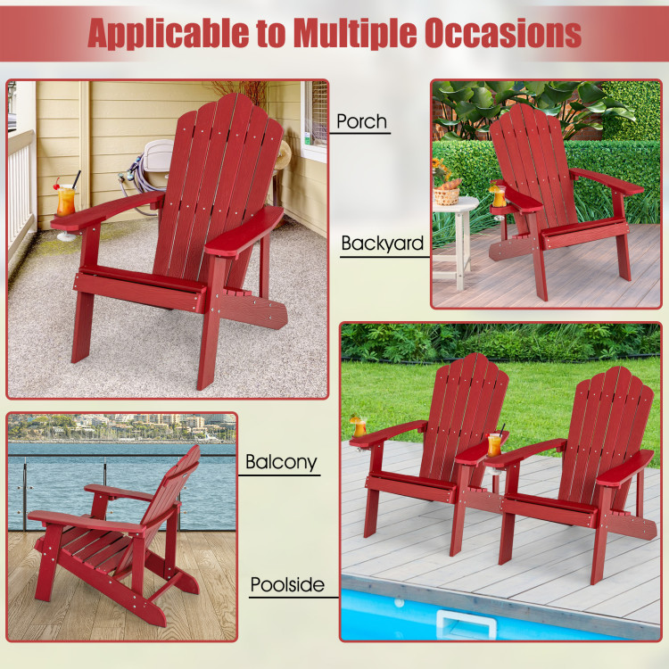 Weather Resistant HIPS Outdoor Adirondack Chair with Cup Holder