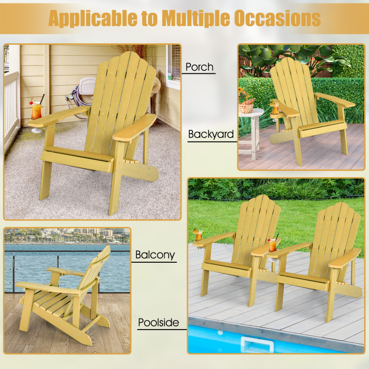Weather Resistant HIPS Outdoor Adirondack Chair with Cup Holder