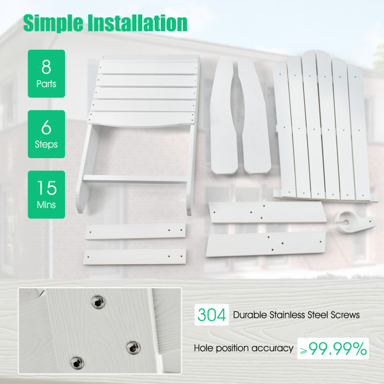 Weather Resistant HIPS Outdoor Adirondack Chair with Cup Holder