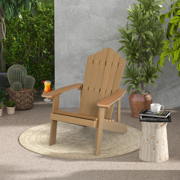 Weather Resistant HIPS Outdoor Adirondack Chair with Cup Holder