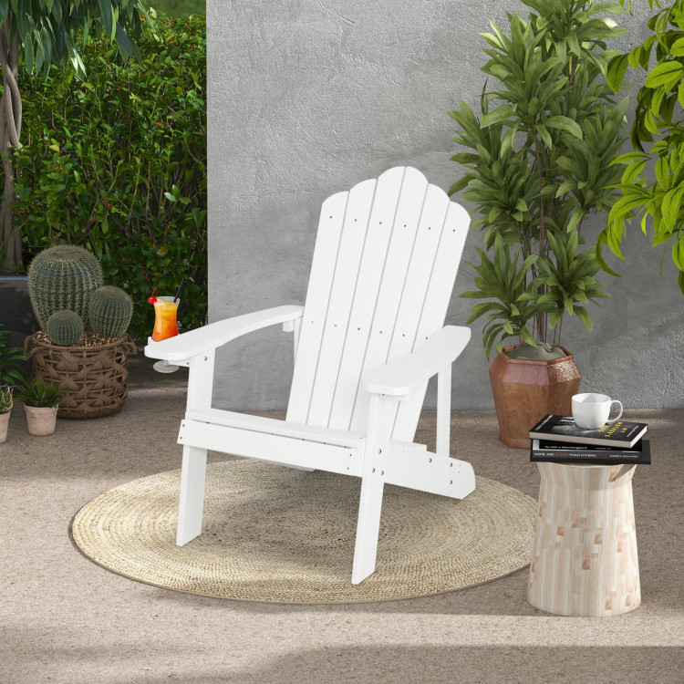Weather Resistant HIPS Outdoor Adirondack Chair with Cup Holder