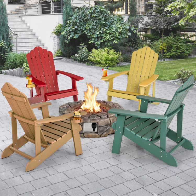 Weather Resistant HIPS Outdoor Adirondack Chair with Cup Holder