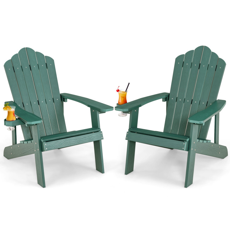 Weather Resistant HIPS Outdoor Adirondack Chair with Cup Holder