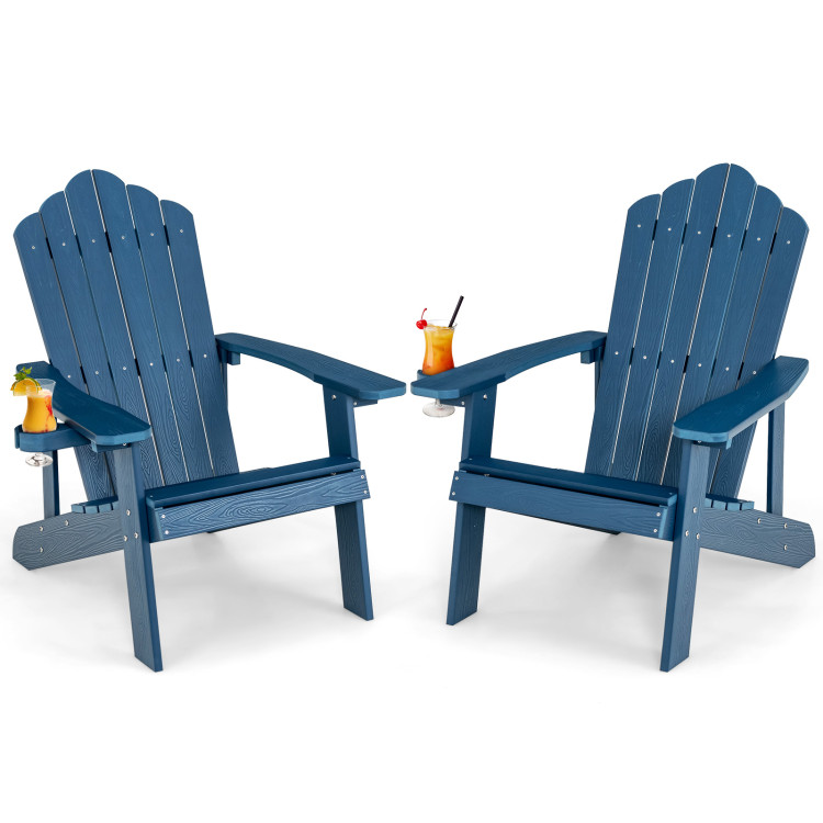 Weather Resistant HIPS Outdoor Adirondack Chair with Cup Holder