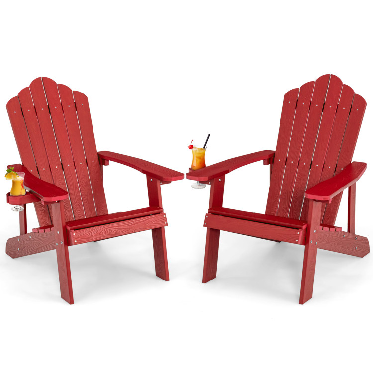 Weather Resistant HIPS Outdoor Adirondack Chair with Cup Holder
