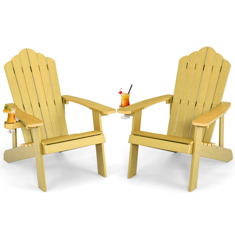 Weather Resistant HIPS Outdoor Adirondack Chair with Cup Holder