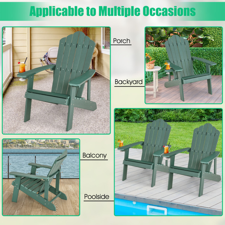 Weather Resistant HIPS Outdoor Adirondack Chair with Cup Holder
