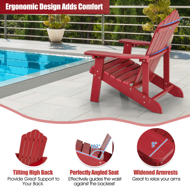 Weather Resistant HIPS Outdoor Adirondack Chair with Cup Holder