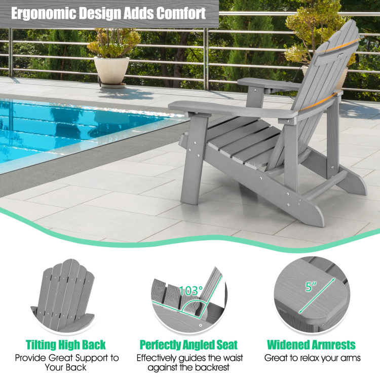 Weather Resistant HIPS Outdoor Adirondack Chair with Cup Holder