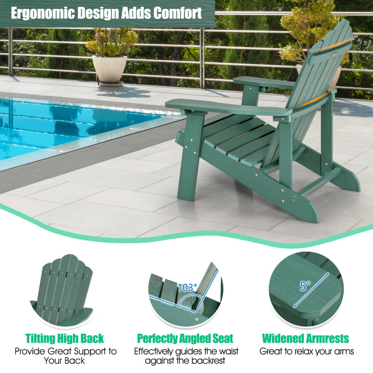 Weather Resistant HIPS Outdoor Adirondack Chair with Cup Holder