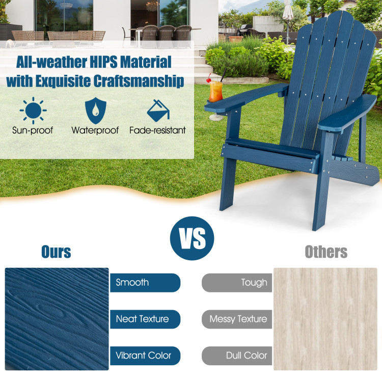 Weather Resistant HIPS Outdoor Adirondack Chair with Cup Holder